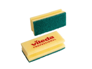 Губка Средняя жесткость, жёлтая, зеленый абразив, Vileda Professional, 101397, купить, цена, стоимость, оптом